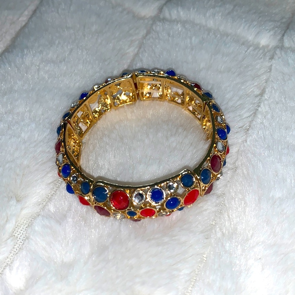 Gold Bracelet With Colored Gems Gold Bracelet With Colored Gems